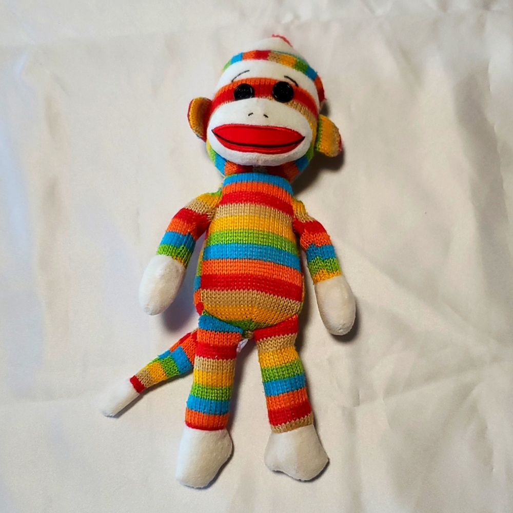 Striped Sock Monkey Ty Beanie Baby